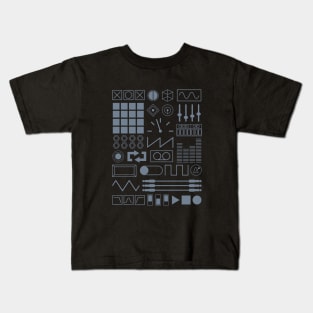 Electronic Musician Synth, Sampler and Drum Machine Controls T-Shirt - Grey Kids T-Shirt